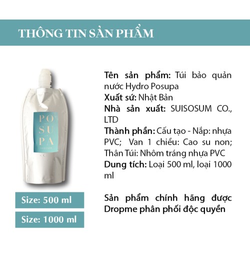 Túi bảo quản nước Hydro Posupa - 500ml